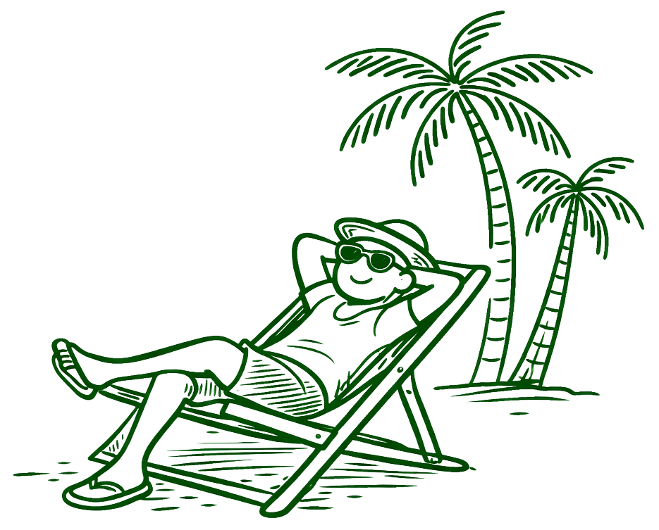 Illustration of a relaxed team taking time off